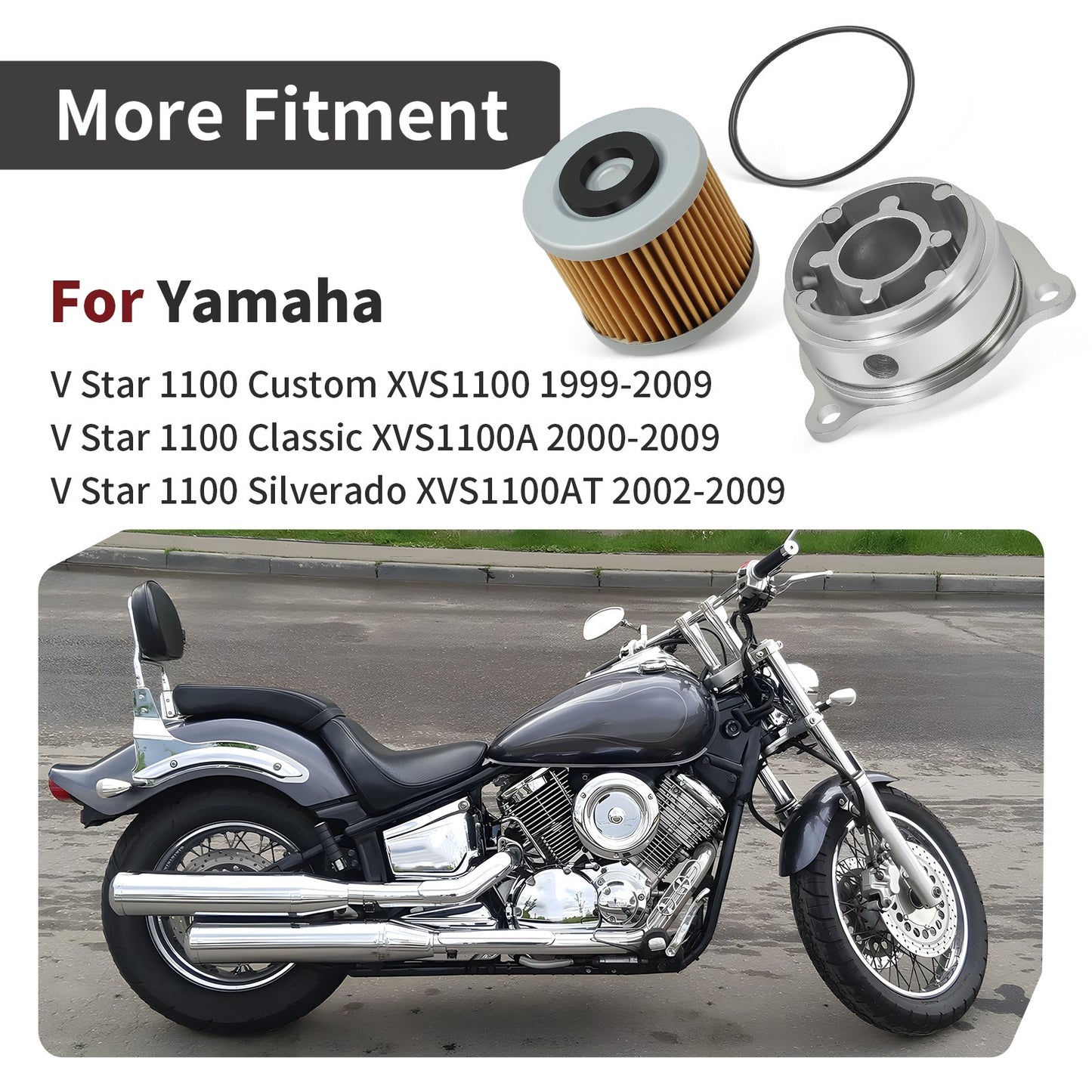 Oil Filter Set for Yamaha V Star 1100 Silverado (2002–2009)