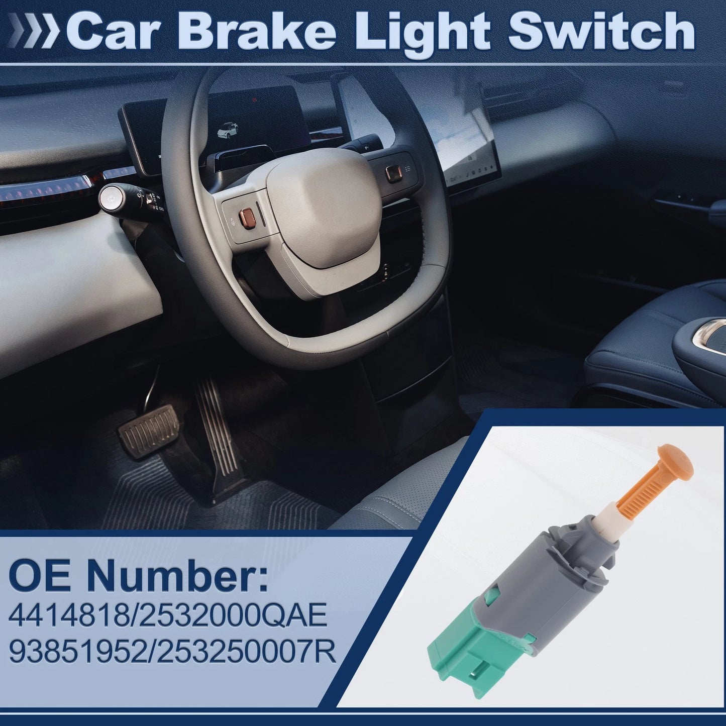 Brake Light Switch for Opel Vivaro A Bus (X83) 1.9 DI (2001–2006) 4414818