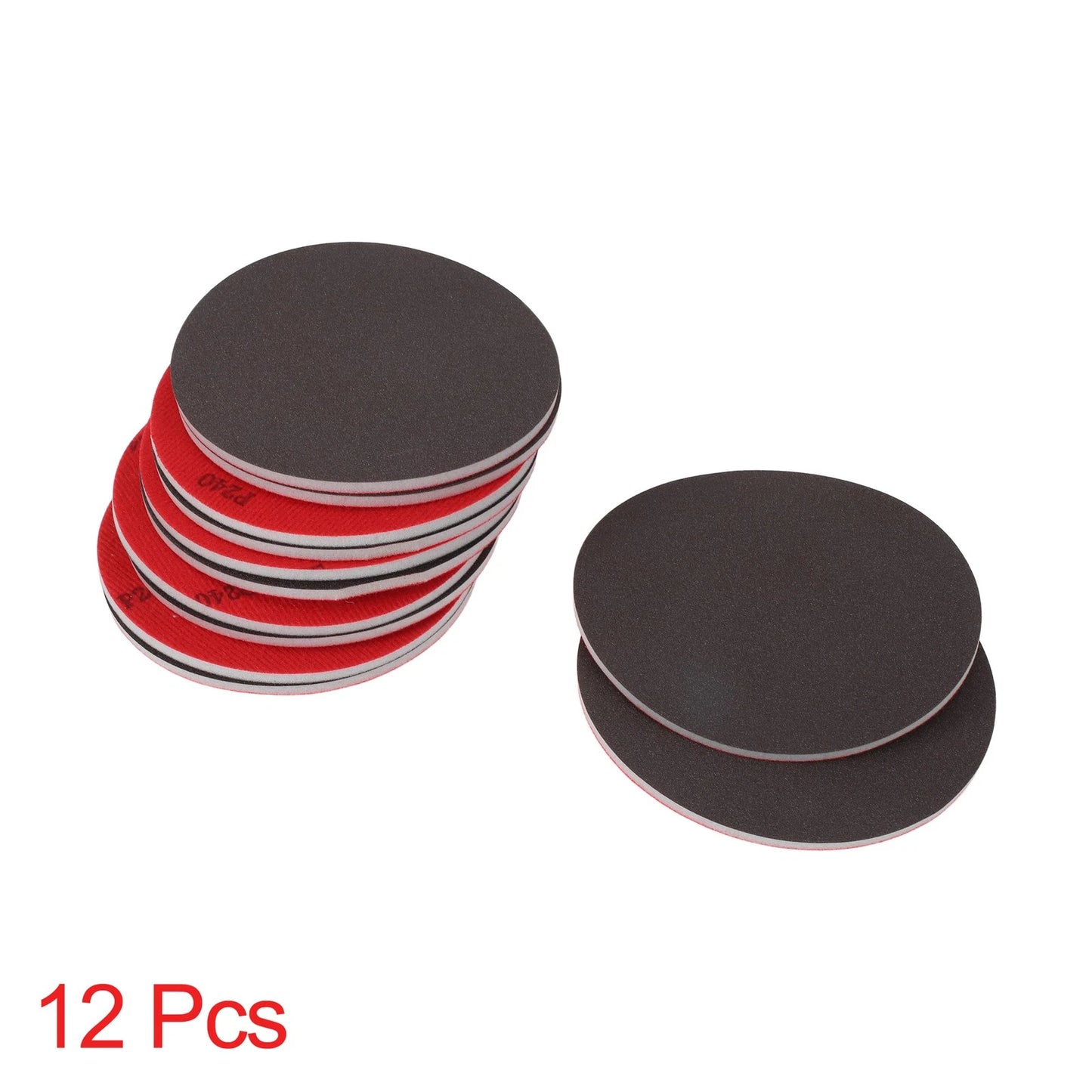 Set of 12 P240 Sanding Sponge Pads 5.91"x5.91" Washable and Reusable
