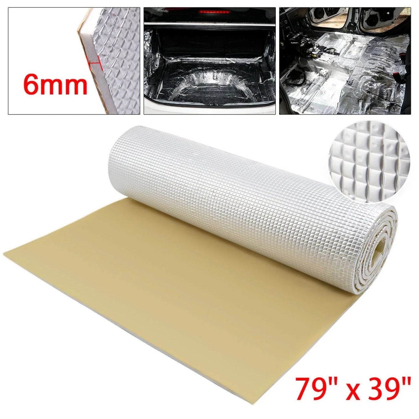 236mil Sound Deadener Heat Mat 79" x 40" for Dodge 1500 2500 3500 (2002-2023)