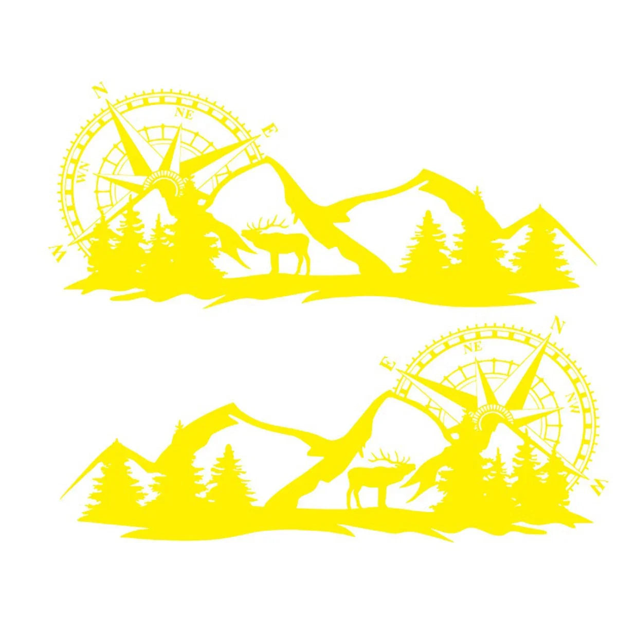 Car RV Truck Sticker Compass Tree Forest Decal Side Graphic for Cars/RVs/Trucks