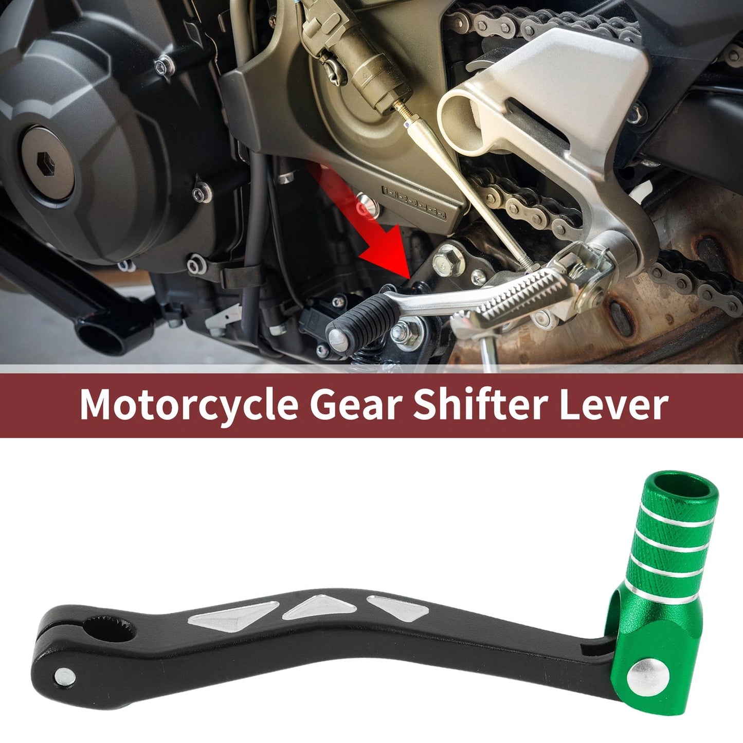 Folding Gear Shifter Levers for Yamaha TTR 50 (2000–2023) Black Green