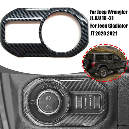 Carbon Fiber Headlight Switch Knob Cover for Jeep Gladiator JT (2020–2021)