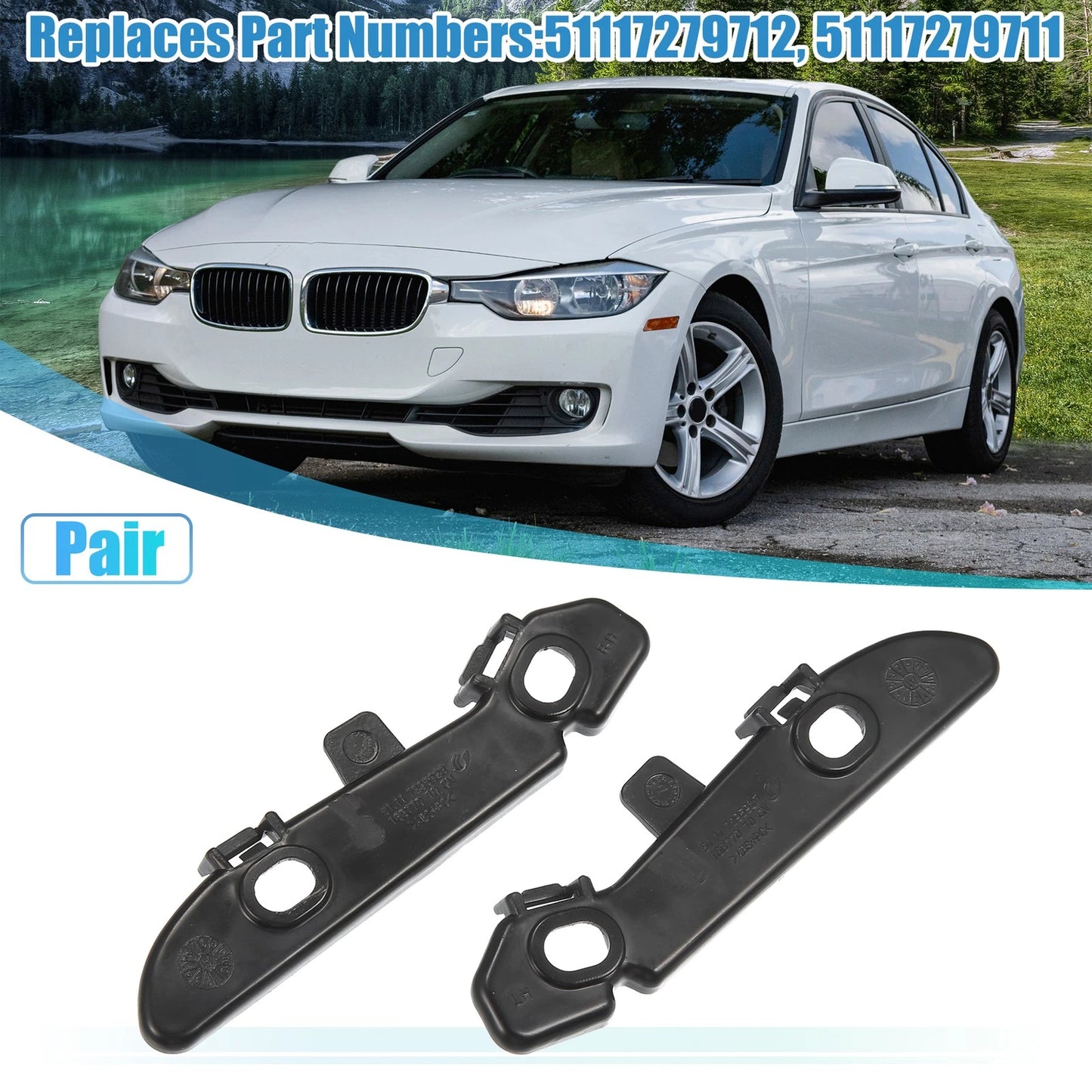 1 Pair Front Bumper Mounting Support Bracket 51117279712 for BMW 328i (2012–2016)