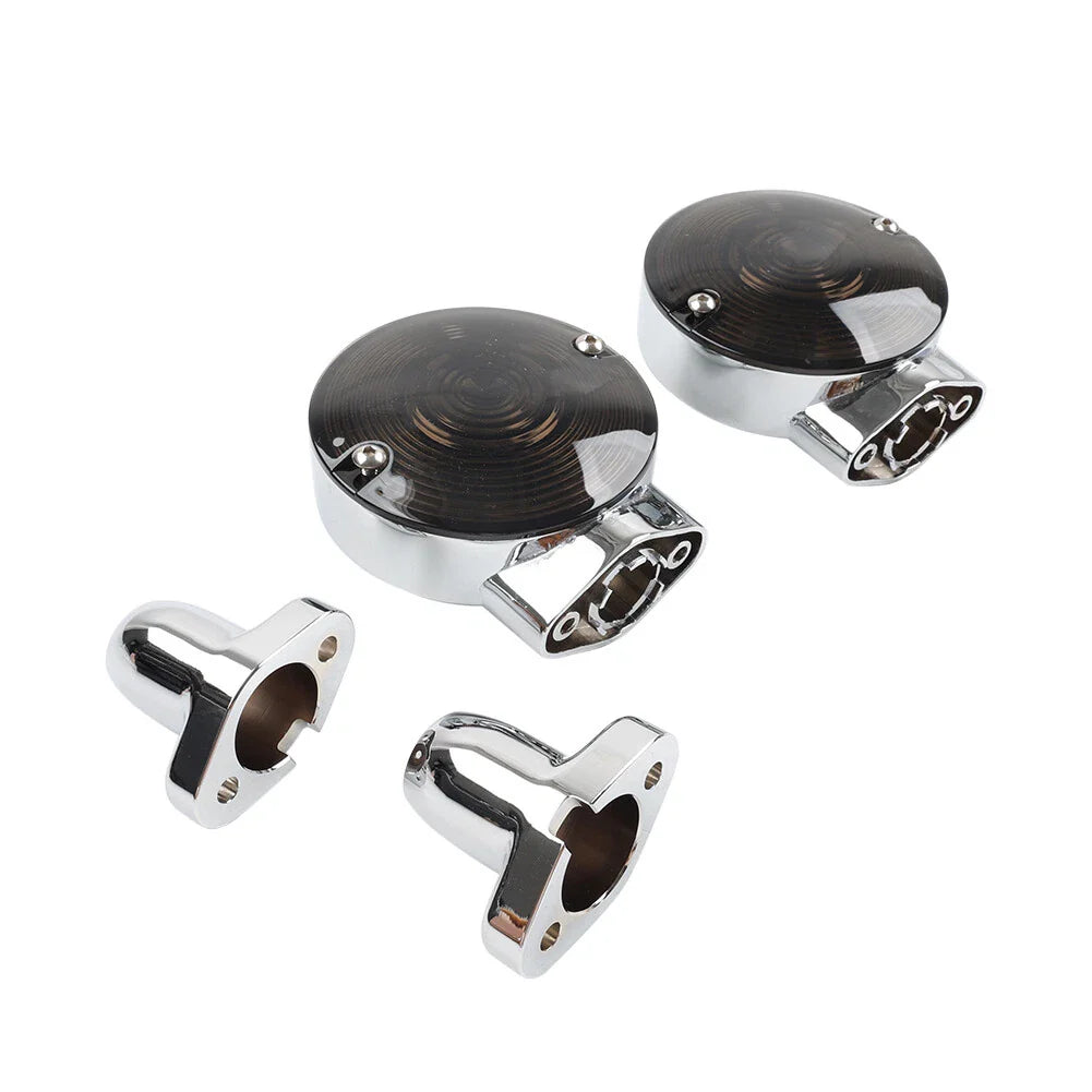 Smoke Lens Front Flat Turn Signal Housing for Harley Fat Boy Heritage Softail