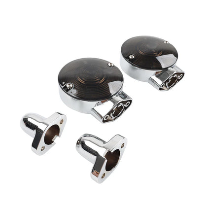 Smoke Lens Front Flat Turn Signal Housing for Harley Fat Boy Heritage Softail