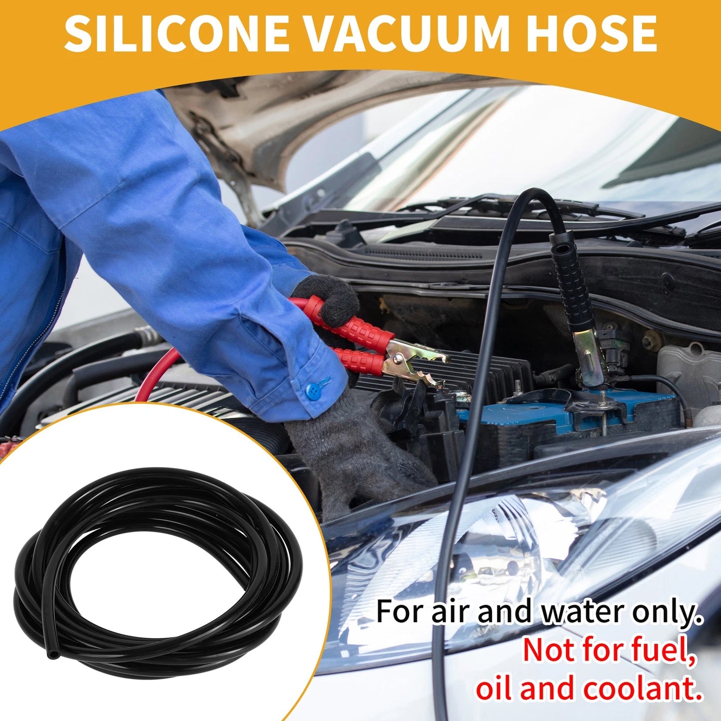 15FT 1/4" Silicone Vacuum Tubing Hose for Air and Water