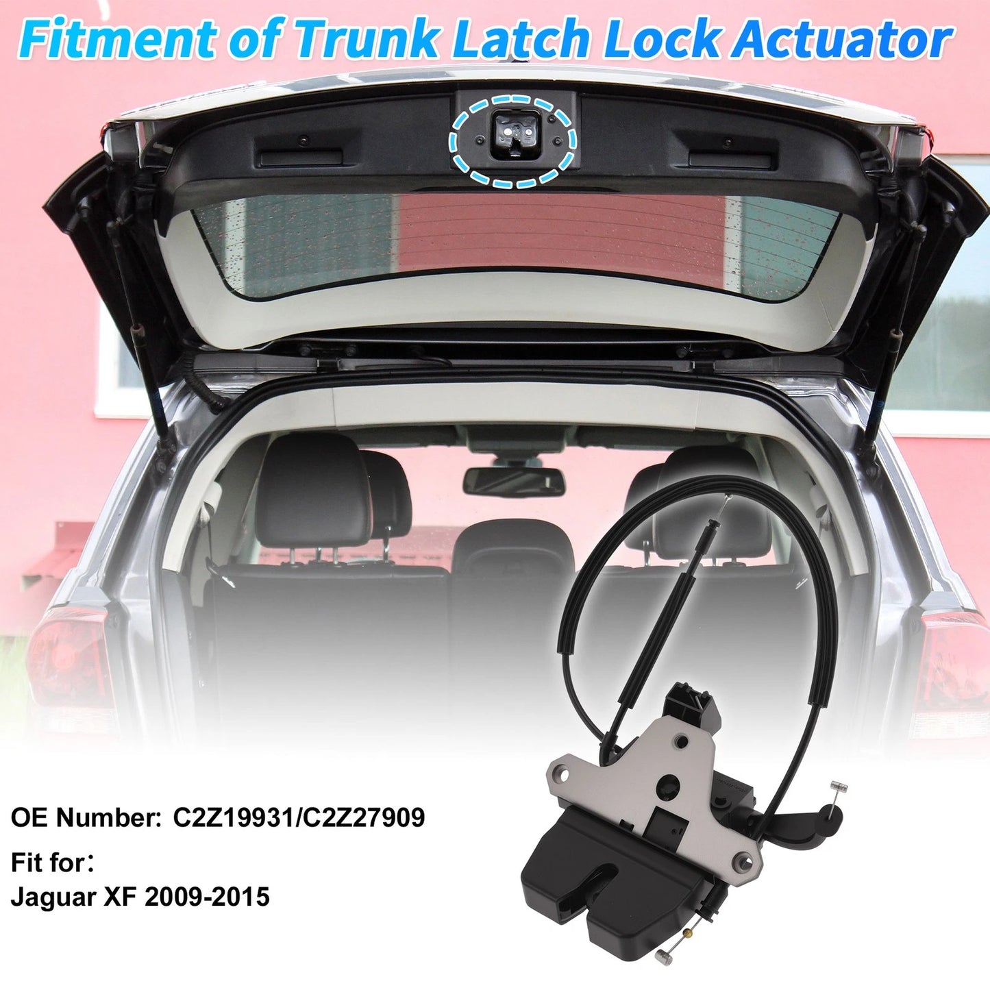 Rear Trunk Latch Lock Actuator for Jaguar XF (2009–2015) C2Z19931 5 Pins Black