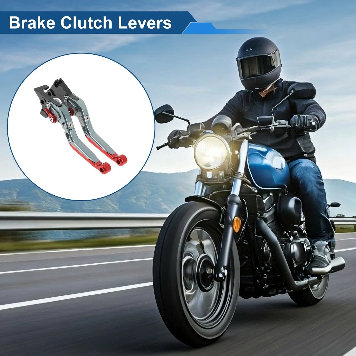 Short/Long Brake Clutch Levers for BMW G310R (2017–2021) Titanium Red End 1 Pair