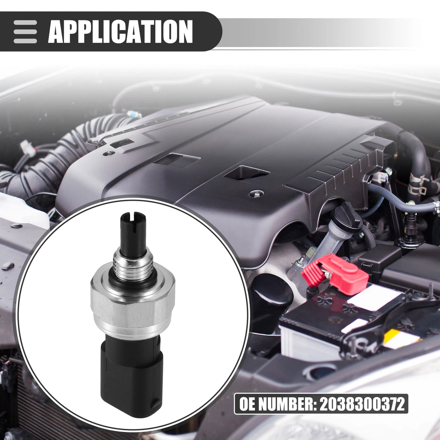 A/C Pressure Transducer Valve for Mercedes-Benz C230 (2002–2005) Metal Black