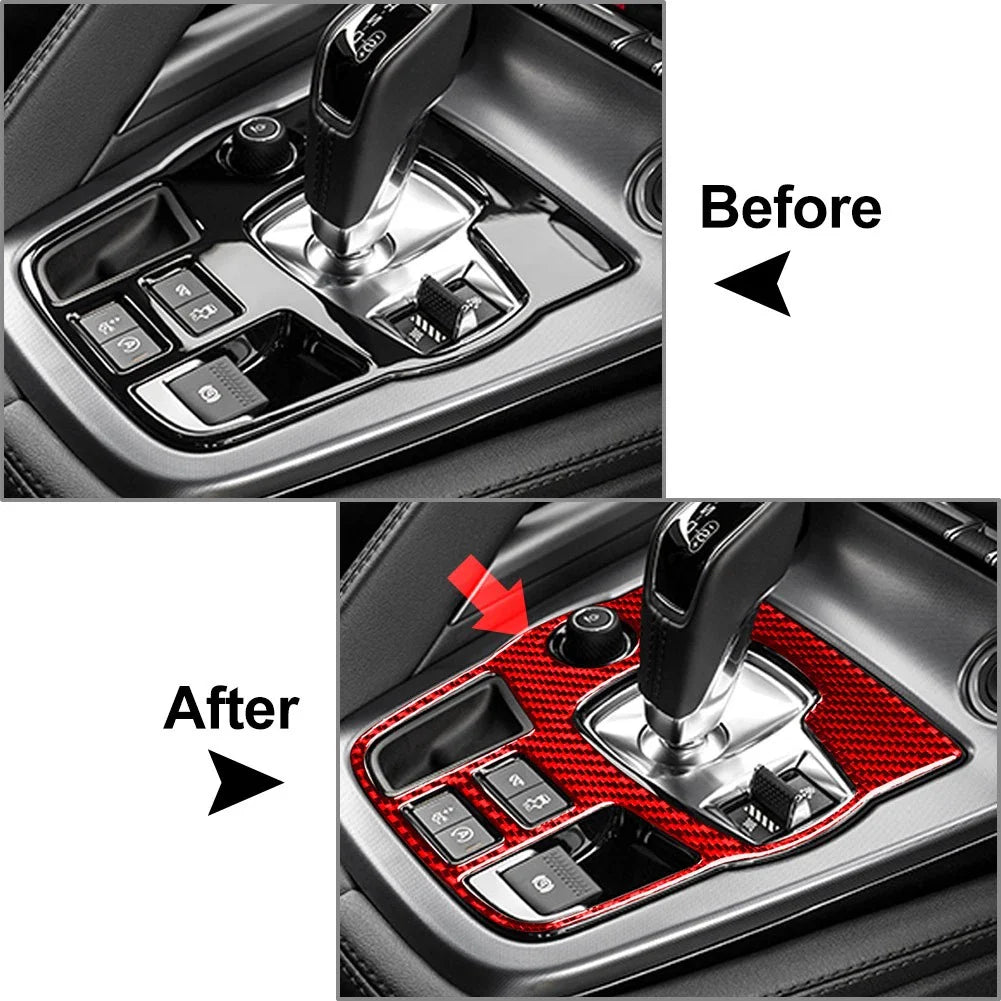 Carbon Fiber Gear Shift Panel Cover Trim for Jaguar F-Type (2013-2024)
