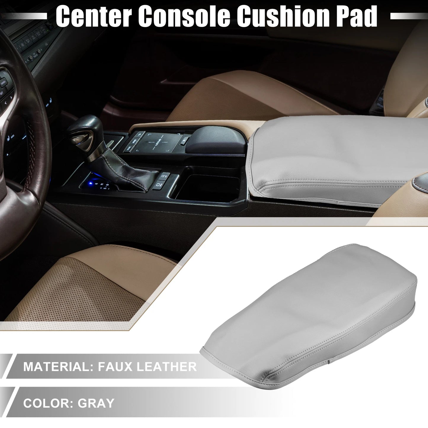 Center Console Pad Armrest Cover for Lexus ES330 (2005–2009) Gray