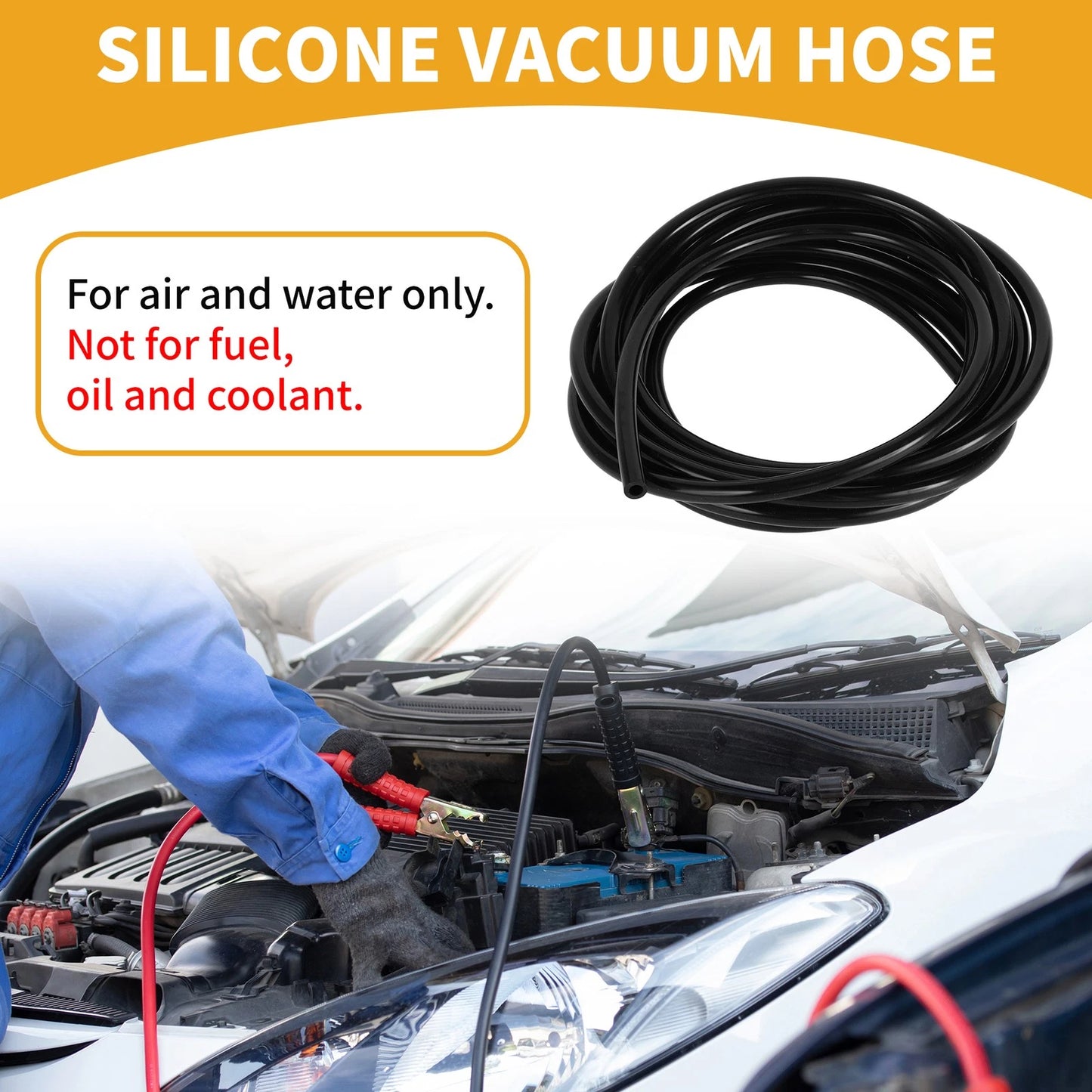 15FT 1/4" Silicone Vacuum Tubing Hose for Air and Water