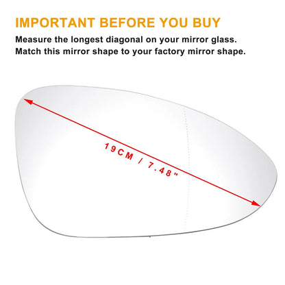 Right Side Heated White Mirror Glass for Porsche Panamera (2016-2020)