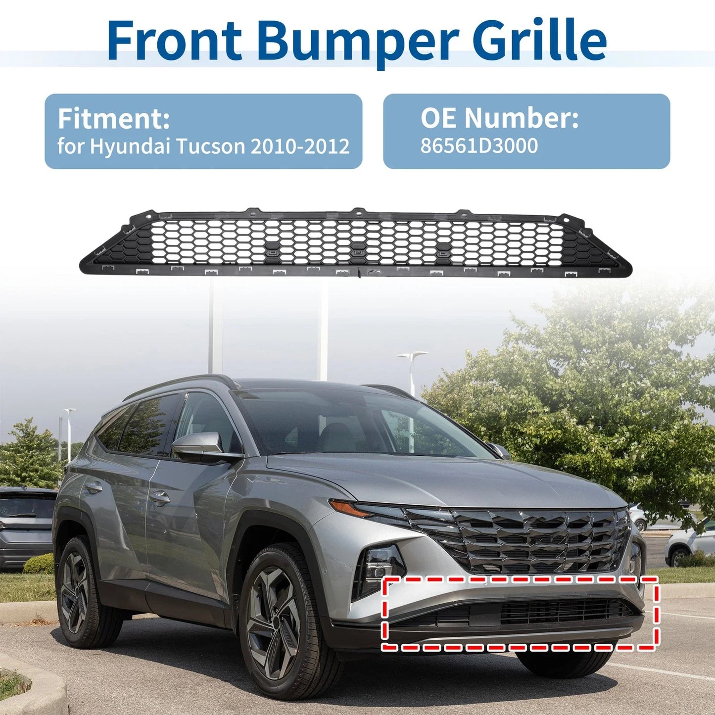 Lower Grille Front Bumper Grille for Hyundai Tucson (2010-2012)