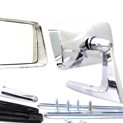 Set of 2 Chrome Square Door Fender Mirrors for Falcon (1960–1970)