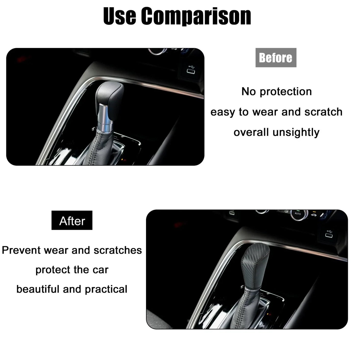 Gear Shift Knob Cover for Honda Accord (2018-2023) - Carbon Fiber Pattern Black