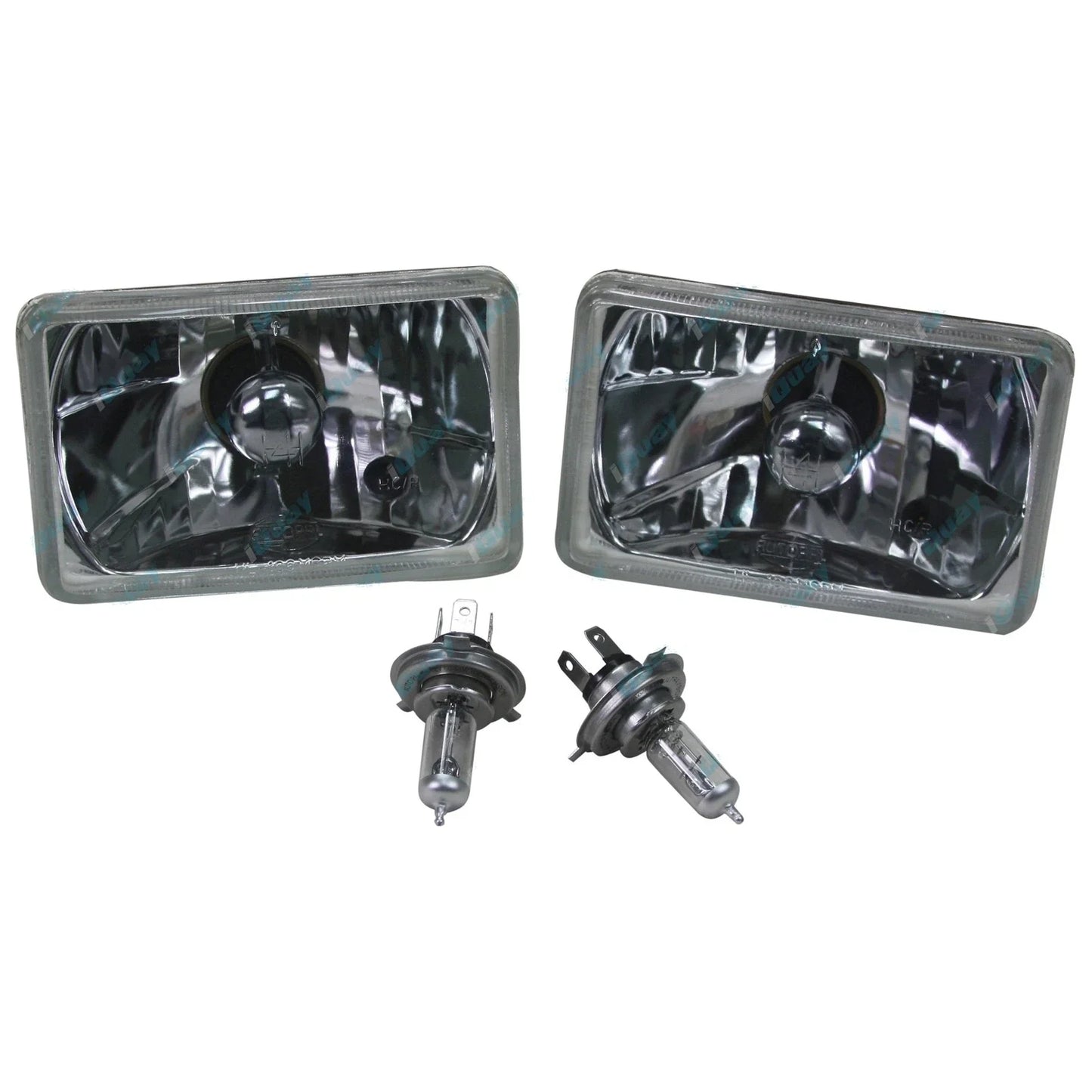 Crystal Outer Headlights Lamp Halogen Kit H4 60/55w for Landcruiser 60 Series (1980-1990)