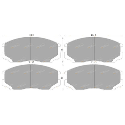 Set of 4 Front Disc Brake Pads for Mitsubishi Mirage CE (1996–2003)