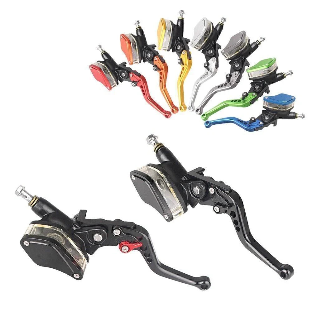 Black Clutch Brake Levers & Master Cylinder Reservoir for Motorcycle 22mm