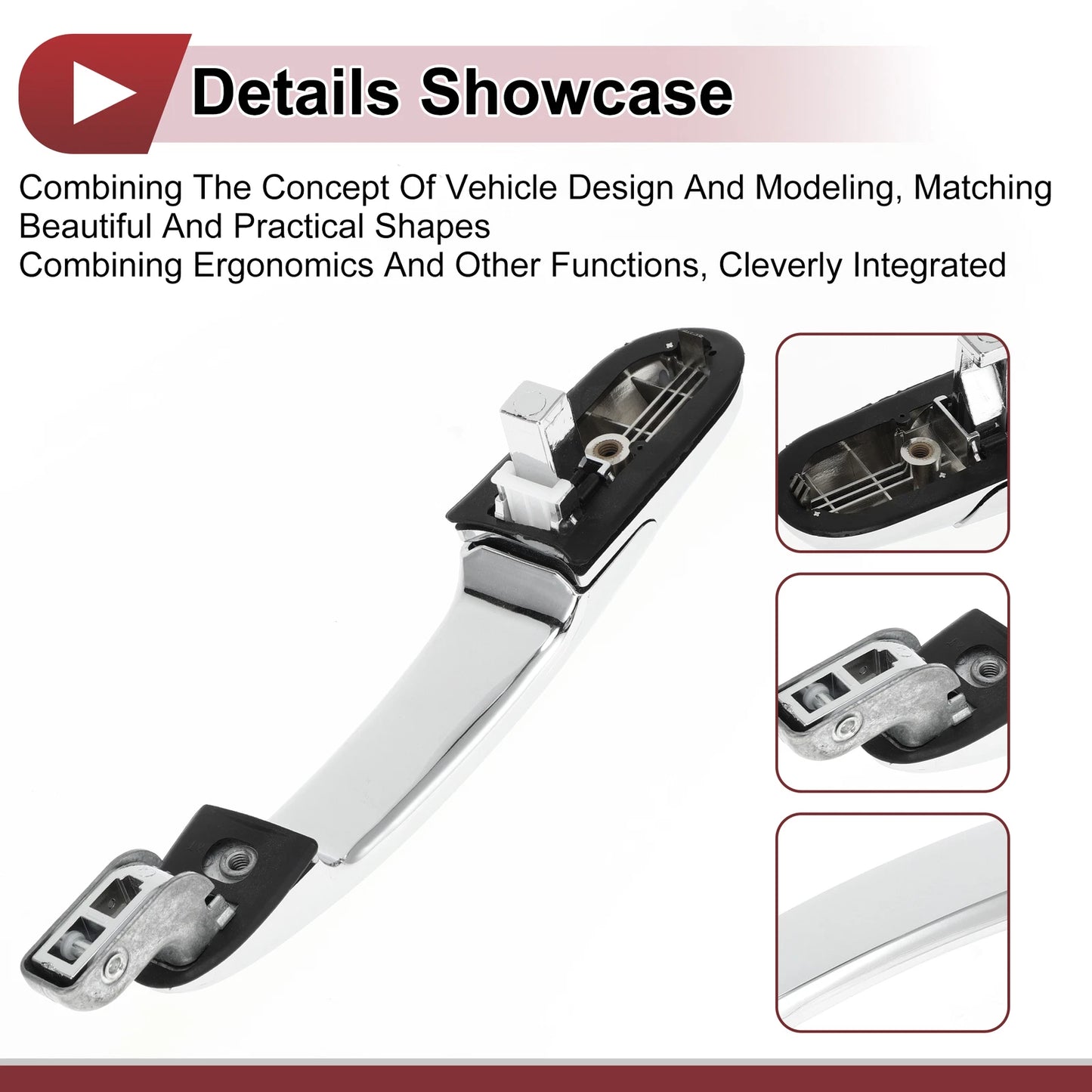Car Door Handle Grip for Hyundai Tucson (2016–2023) No. 826602E010 Silver Tone