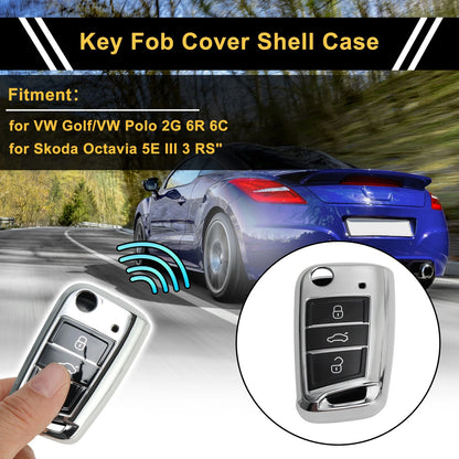 TPU Car Key Case for VW Golf, Polo 2G, 6R, 6C (3 Buttons)