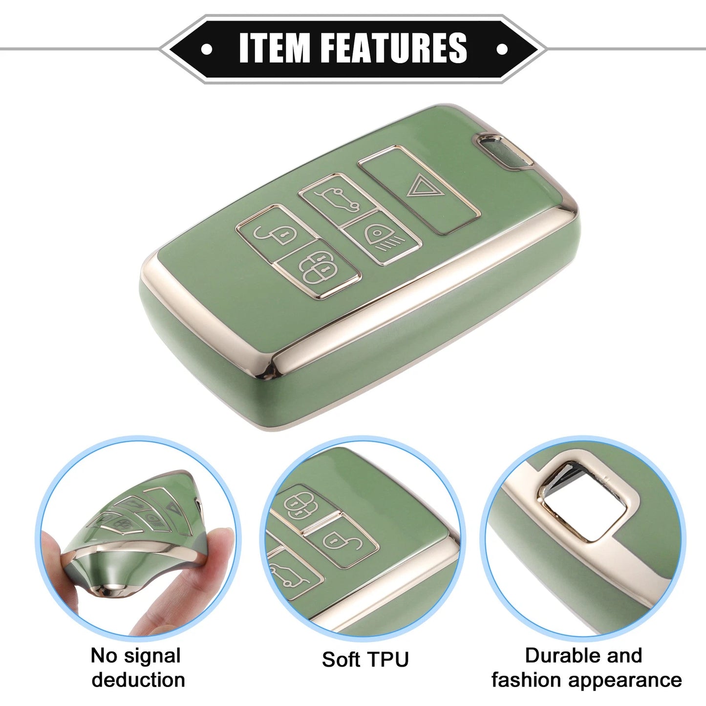 Smart Key Fob Case for Land Rover Discovery Sport (2010–2020) - Green