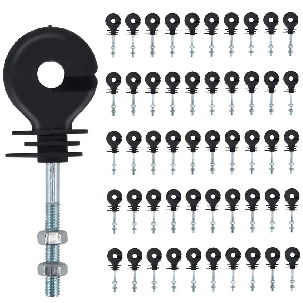 50 Pcs Insulated Electric Fence Insulation Screw M6 Ring Insulator