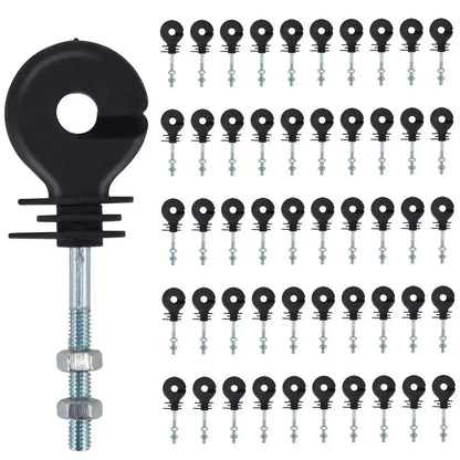 50 Pcs Insulated Electric Fence Insulation Screw M6 Ring Insulator