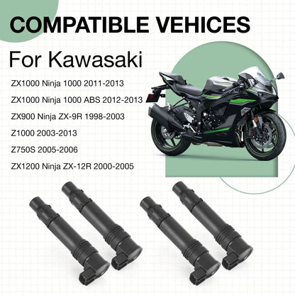 4 x Ignition Coils for Kawasaki ZX1000 Ninja 1000 (2011–2013)