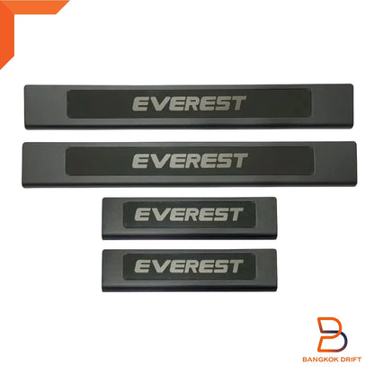4x Black Door Step Protectors Sill Scuff Plates for Ford Everest (15-22)