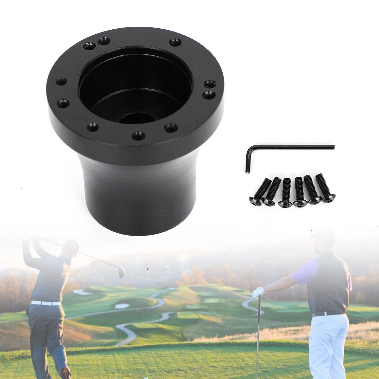 Aluminum Steering Wheel Adapter for EZGO TXT & RXV (2008–2023) Black