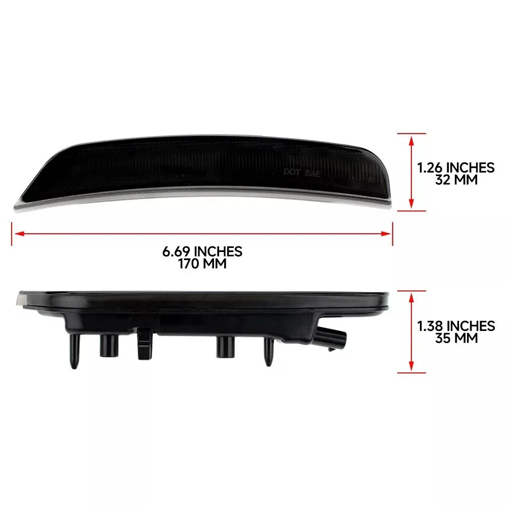 Smoke Lens Amber Front Bumper Side Marker Light for Dodge Durango (2021–2025)