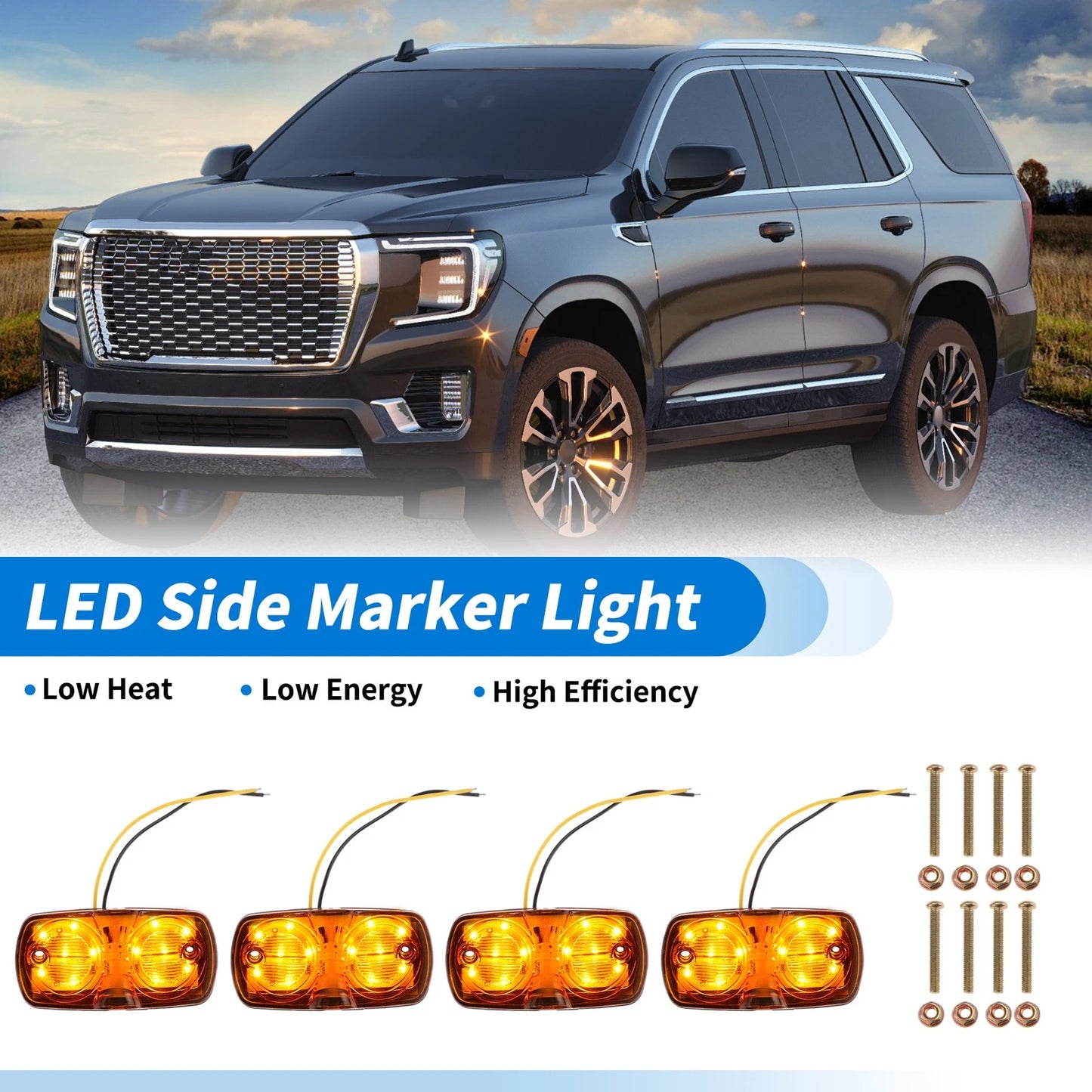 Set of 4 LED Side Fender Marker Lights