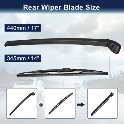 Rear Windshield Wiper Blade Arm Set for Audi A4 Avant, RS4 Avant