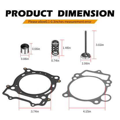 Intake Exhaust Valve Spring Gasket Kit for Yamaha WR450F YZ450F YFZ450 (2003–2009)