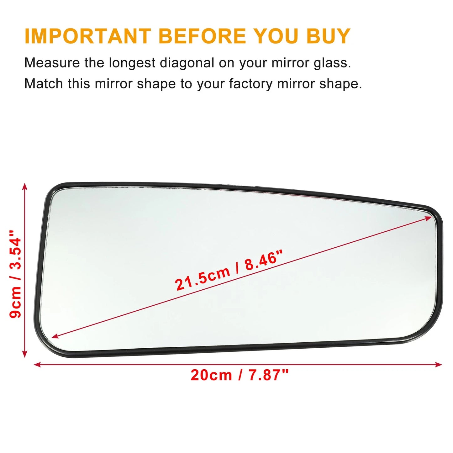 Right Towing Mirror Glass for Ford F-150 F-250 F-350 F-450 F-550