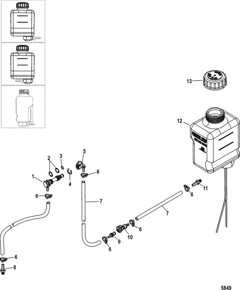 Gear Oil Lube Fitting Kit for Mercruiser Alpha Gen 2 & Bravo (1990–2023)