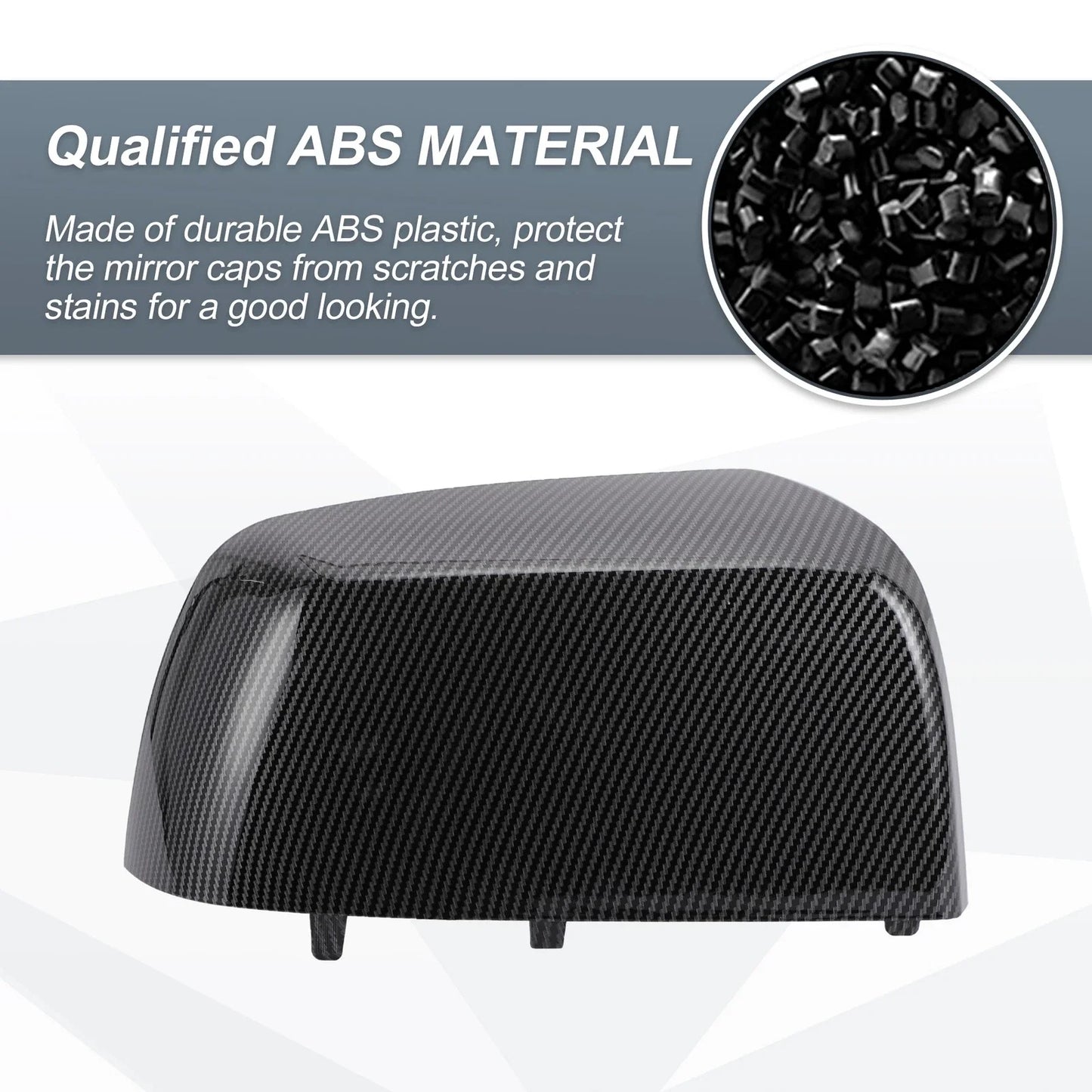 Rearview Mirror Cover Caps Set 2 x Black Carbon Fiber for Chevrolet Colorado GMC