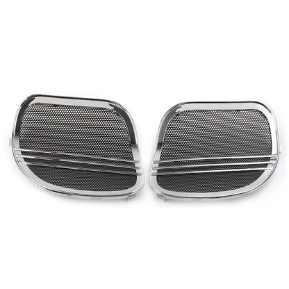 Tri-Line Speaker Grills Cover Trim for Harley Road Glide (2015–2022) Silver