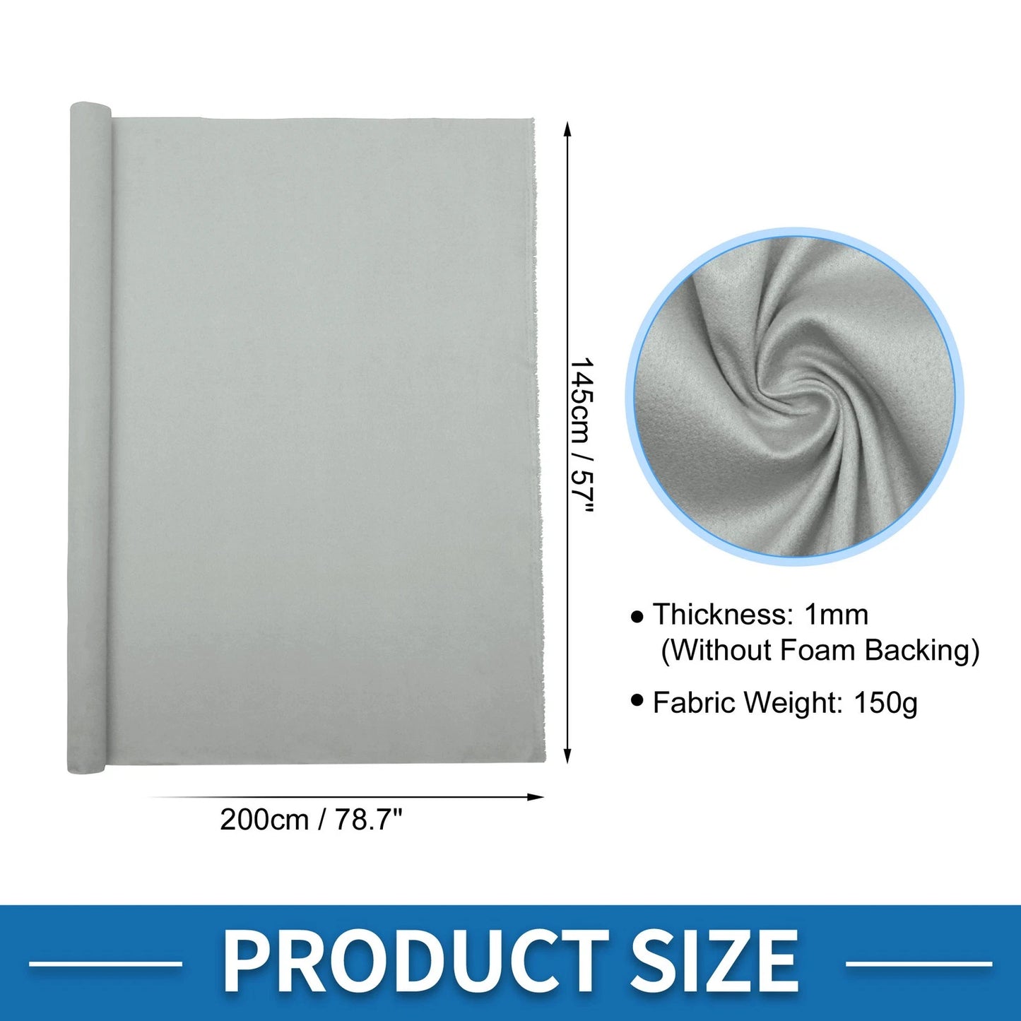 150G Suede Fabric Headliner for Car Roof Repair Light Gray (78.7"Lx57"W)