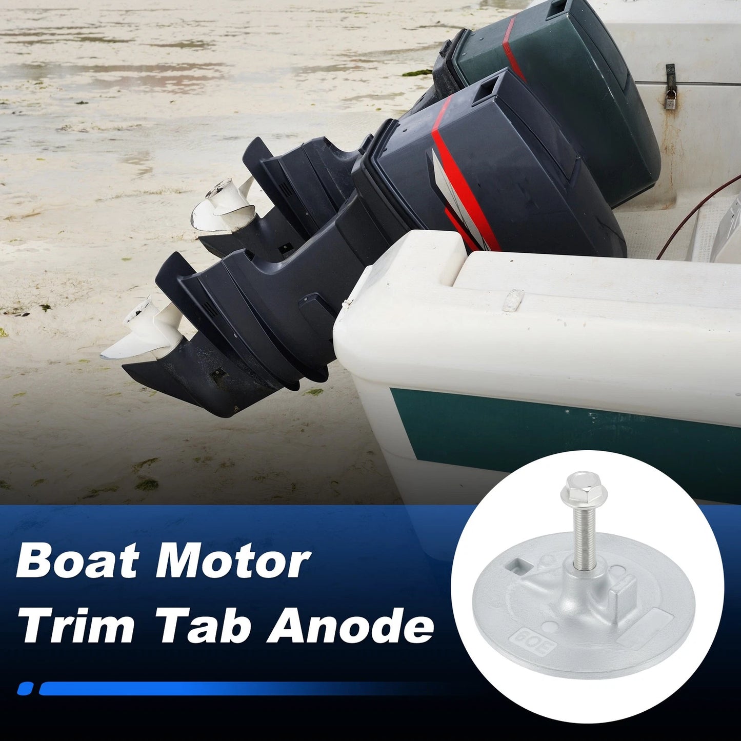 Zinc Trim Tab Anode for Yamaha Outboard Motor (200HP-350HP)