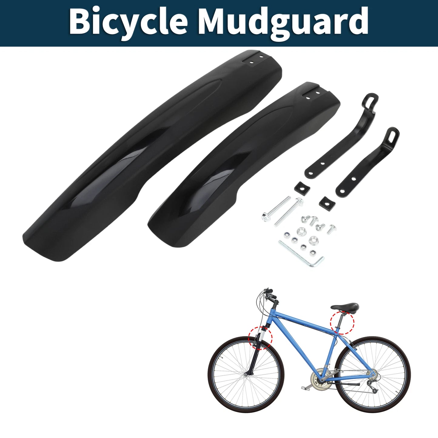 Set of 2 Mudguards for Road Bike MTB (13.19" Front, 17.91" Rear)