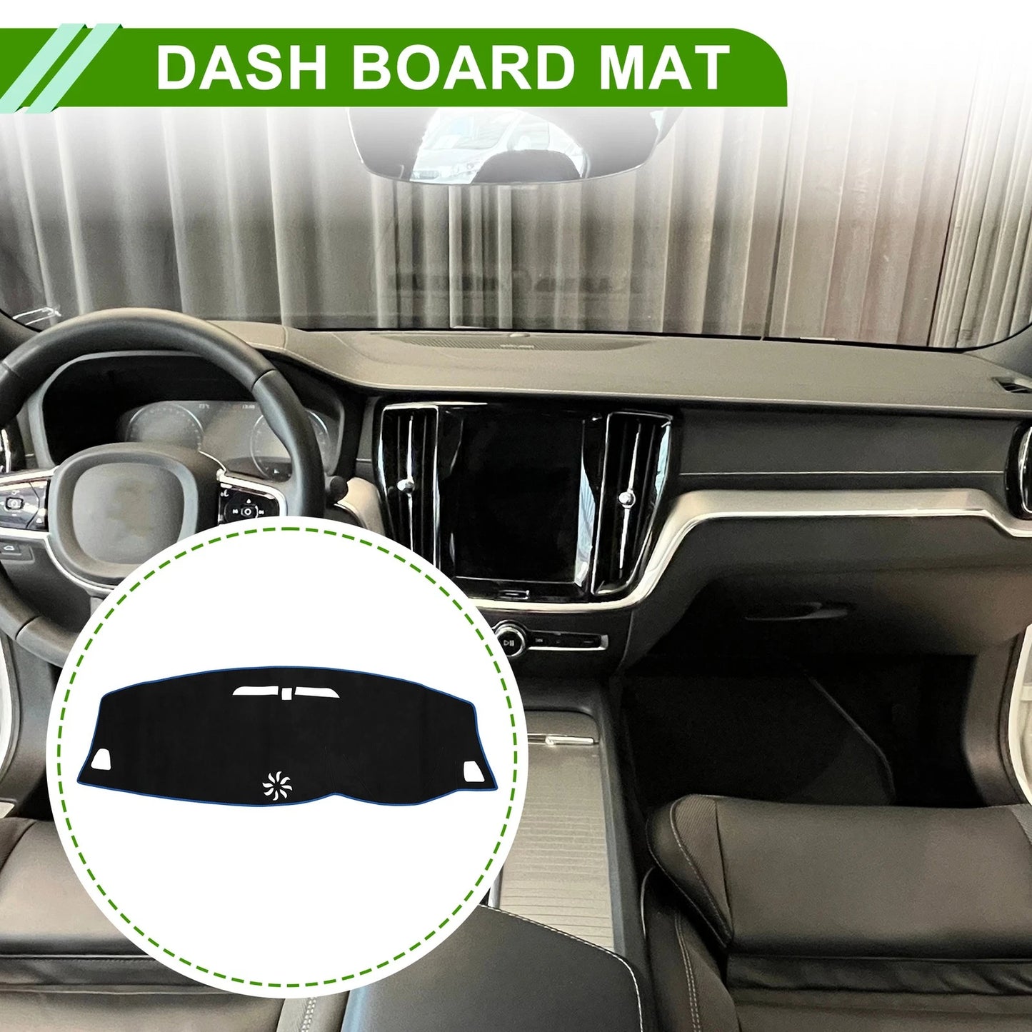 Dashboard Cover Mat for Volvo S60/V60/XC60 (2011–2018) Black Blue