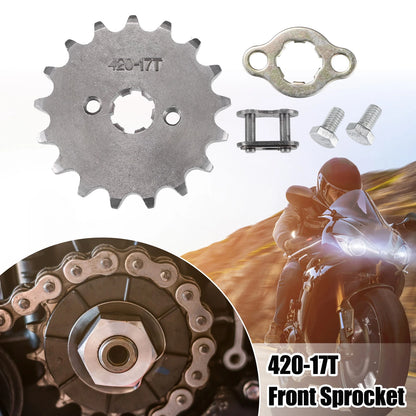 Set of 1 Front Engine Sprocket 420 17T 17mm for Dirt Bike Mini Bike
