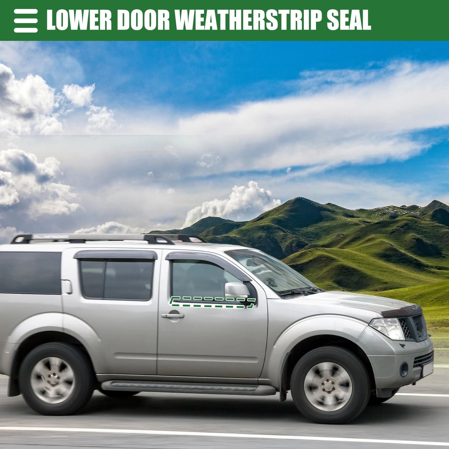Set of 1 Window Weatherstrip Trim Seal Belt for Nissan (8082101G00)