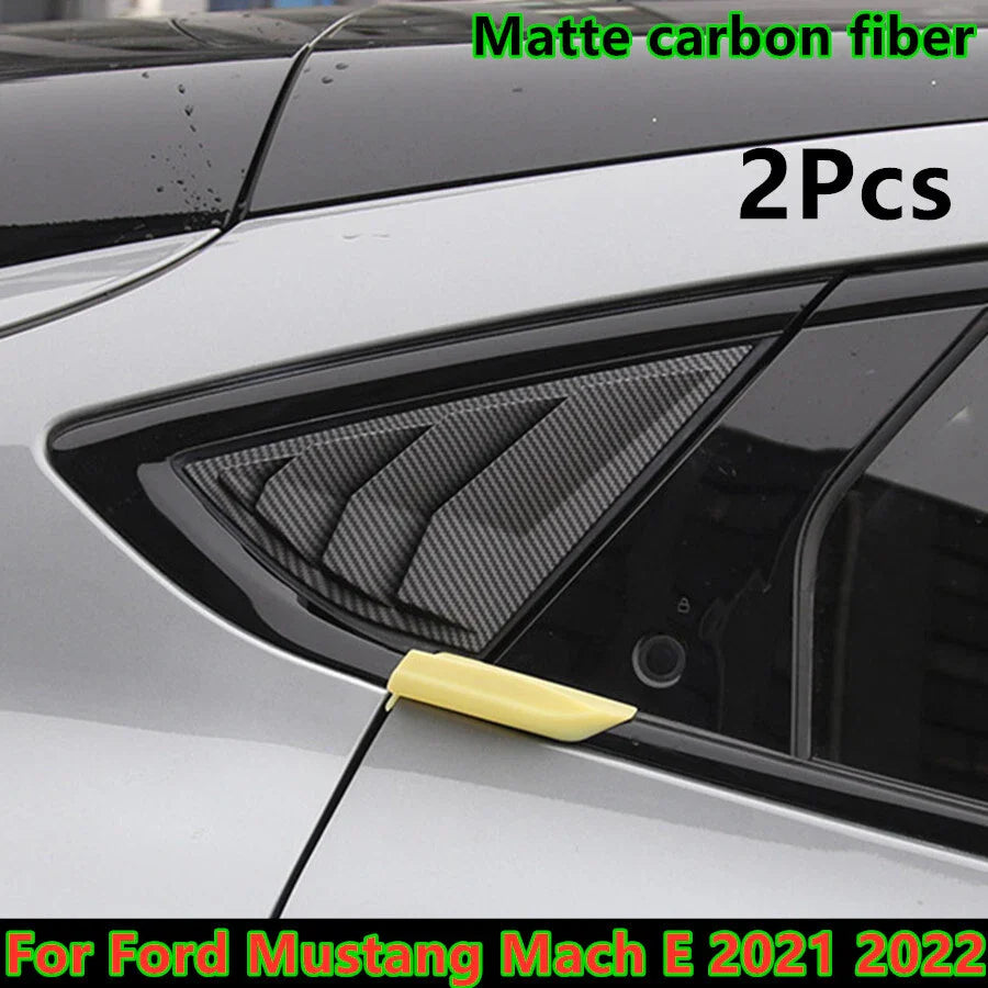 Matte Carbon Fiber Window Louvers Cover for Ford Mustang Mach-E (2021–2022)