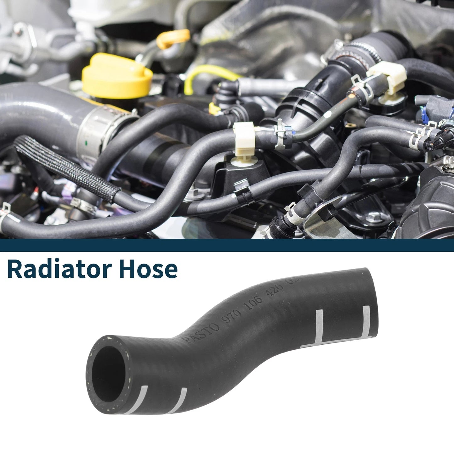 Radiator Hose for Porsche Panamera (2010–2016) No. 97010642001 Rubber