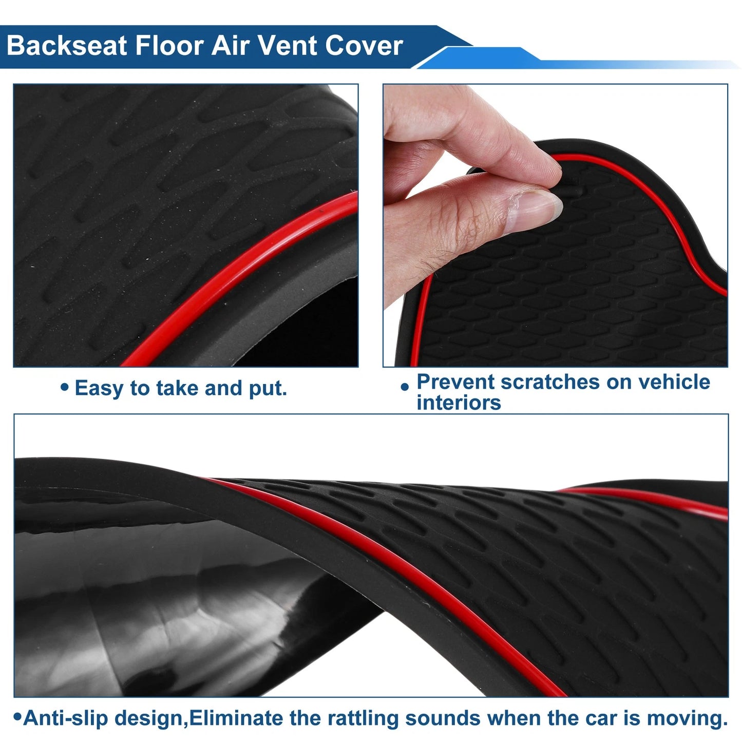 Set of 12 Non-Slip Mats for VW Polo MK6 (2018–2024) PVC Red