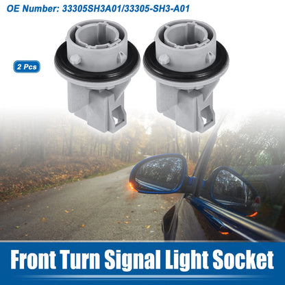 2X No.33305SH3A01 Front Turn Signal Light Socket for Acura Integra (1988–1993)
